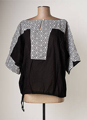 Top imprimé fantaisie manches courtes noir BAMBOO'S femme