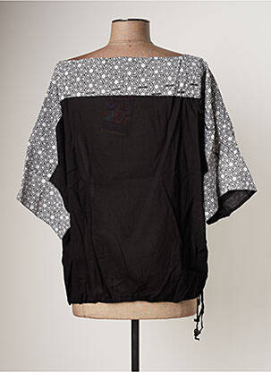 Top imprimé fantaisie manches courtes noir BAMBOO'S femme
