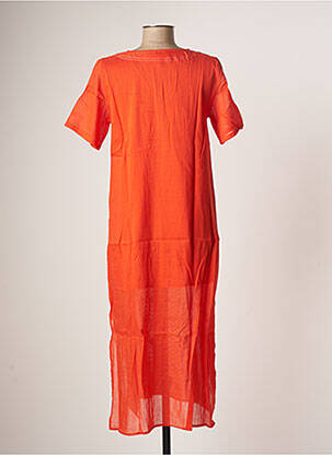Robe longue manches courtes manches courtes orange BAMBOO'S femme