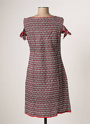 Robe mi-longue imprimé fantaisie sans manche rouge BAMBOO'S femme