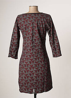 Robe mi-longue imprimé fantaisie manches courtes marron BAMBOO'S femme