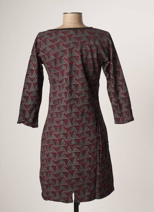 Robe mi-longue imprimé fantaisie manches courtes marron BAMBOO'S femme