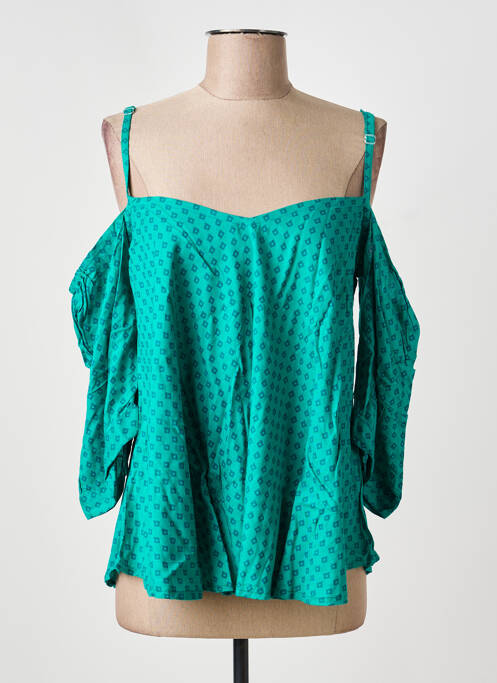 Top imprimé fantaisie manches 3/4 vert BAMBOO'S femme