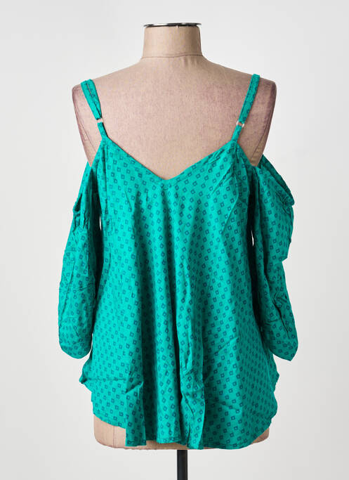 Top imprimé fantaisie manches 3/4 vert BAMBOO'S femme