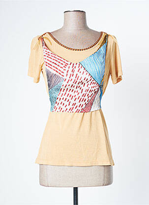Top tissage jersey manches courtes beige LO! LES FILLES femme