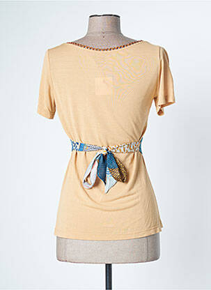 Top imprimé fantaisie manches courtes beige LO! LES FILLES femme