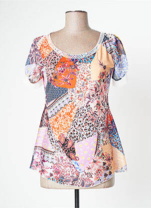 Top stretch manches courtes orange LO! LES FILLES femme