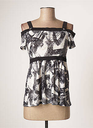 Top tissage jersey manches courtes gris LO! LES FILLES femme