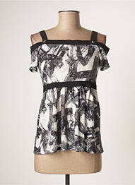 Top tissage jersey manches courtes gris LO! LES FILLES femme