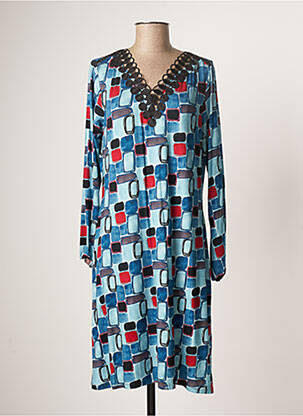 Robe mi-longue manches longues manches longues bleu LO! LES FILLES femme