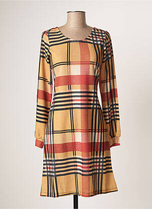 Robe pull coupe cintrée manches longues orange LO! LES FILLES femme