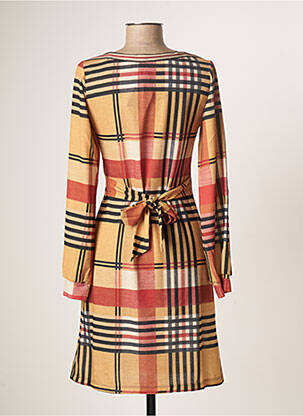 Robe pull coupe cintrée manches longues orange LO! LES FILLES femme