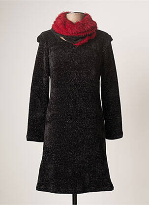 Robe pull tissage lainage manches longues noir LO! LES FILLES femme
