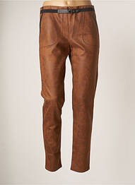 Pantalon slim stretch taille haute marron LO! LES FILLES femme