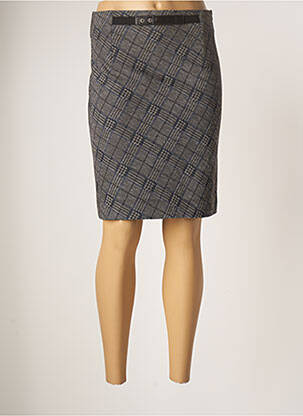 Jupe mi-longue stretch gris LO! LES FILLES femme