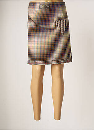 Jupe courte coupe droite beige LO! LES FILLES femme