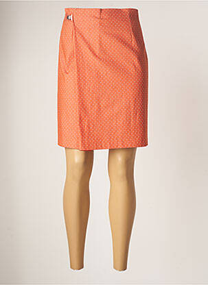 Jupe courte fermeture zip latéral orange LO! LES FILLES femme