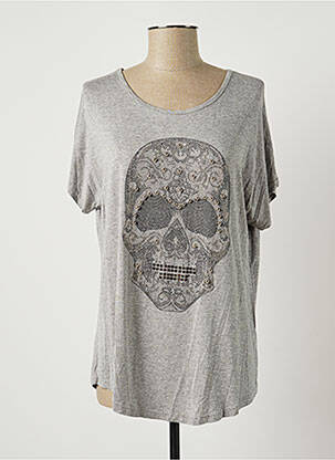 T-shirt gris MISS CHARM PARIS pour femme