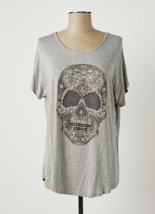 T-shirt gris MISS CHARM PARIS pour femme