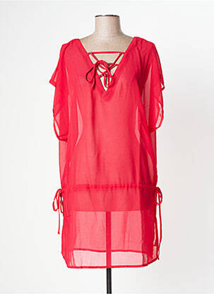 Tunique manches courtes légère et transparente rouge DARJEELING femme