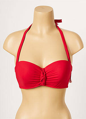 Haut de maillot de bain stretch haut soutien-gorge moulé rouge AUBADE femme