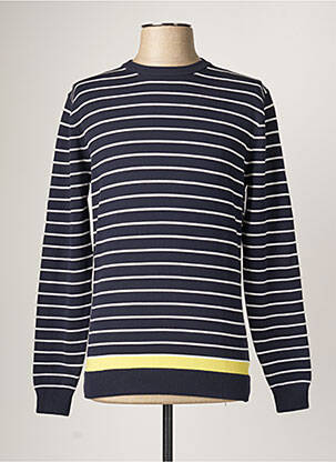 Pull stretch manches longues bleu IZAC homme