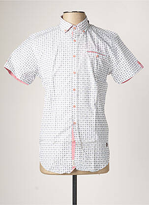 Chemise manches courtes coupe cintrée blanc IZAC homme
