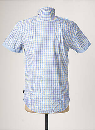 Chemise manches courtes imprimé carreaux bleu IZAC homme