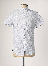 Chemise manches courtes coupe cintrée bleu IZAC homme