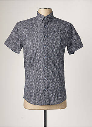 Chemise manches courtes coupe cintrée bleu IZAC homme