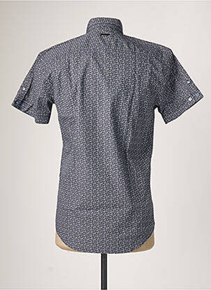 Chemise manches courtes coupe cintrée bleu IZAC homme