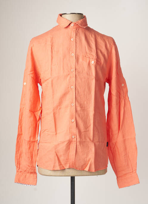 Chemise manches longues poches poitrine orange IZAC homme