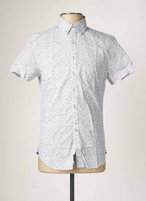 Chemise manches courtes coupe cintrée bleu IZAC homme