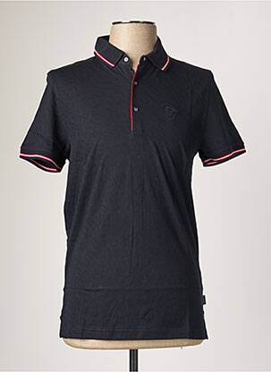 Polo tissage jersey manches courtes bleu IZAC homme