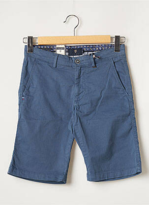 Bermuda tissage popeline taille normale bleu IZAC homme