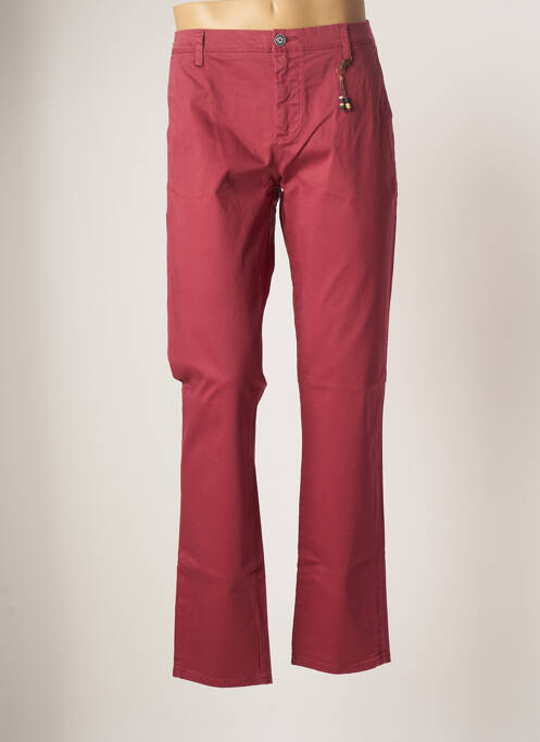 Pantalon chino tissage popeline taille normale rouge IZAC homme