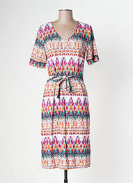 Robe mi-longue manches courtes manches courtes violet BRANDTEX femme