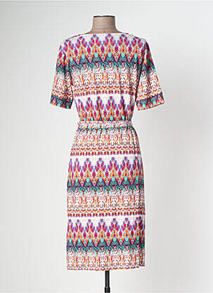 Robe mi-longue manches courtes manches courtes violet BRANDTEX femme