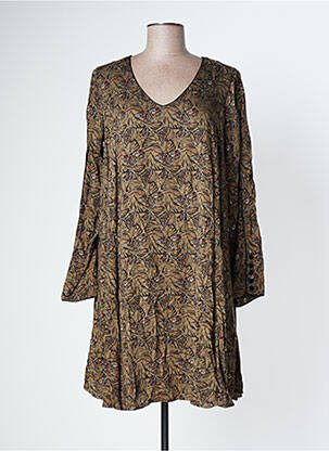 Robe courte coupe fluide manches longues vert LOLA ESPELETA femme