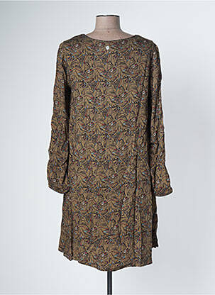 Robe courte coupe fluide manches longues vert LOLA ESPELETA femme
