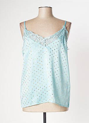 Top stretch fines bretelles bleu SMASH WEAR femme