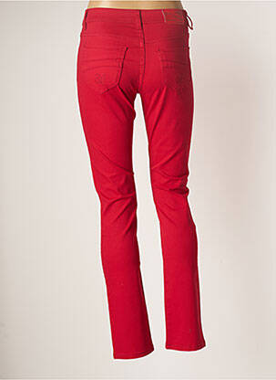 Pantalon slim tissage popeline taille normale rouge QUATRE VINGT JOURS femme