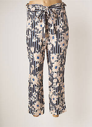 Pantalon 7/8 tissage popeline taille normale bleu TEDDY SMITH femme
