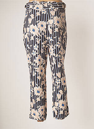 Pantalon 7/8 tissage popeline taille normale bleu TEDDY SMITH femme