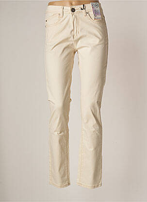 Pantalon slim beige QUATRE VINGT JOURS pour femme