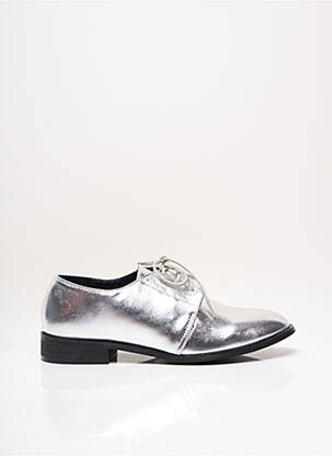 Derbies matière lisse talon plat jusqu'à 3cm gris I LOVE SHOES femme