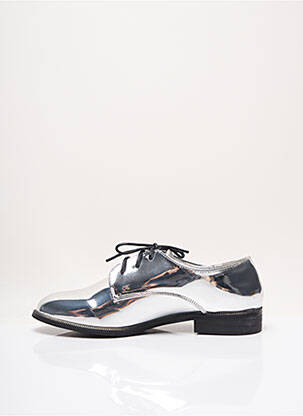 Derbies matière lisse talon plat jusqu'à 3cm gris I LOVE SHOES femme