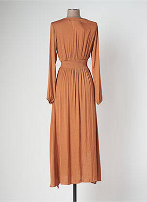 Robe mi-longue manches longues manches longues marron LES P'TITES BOMBES femme