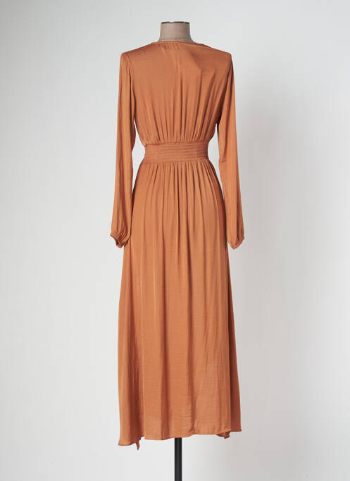 Robe mi-longue manches longues manches longues marron LES P'TITES BOMBES femme