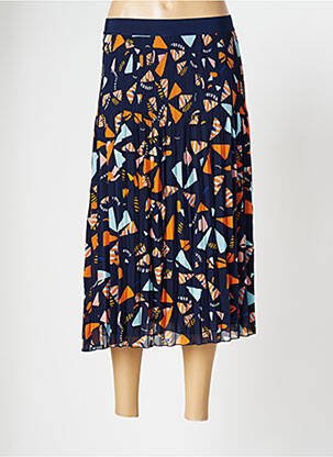Jupe longue tissage crêpe bleu CHRISTINE LAURE femme